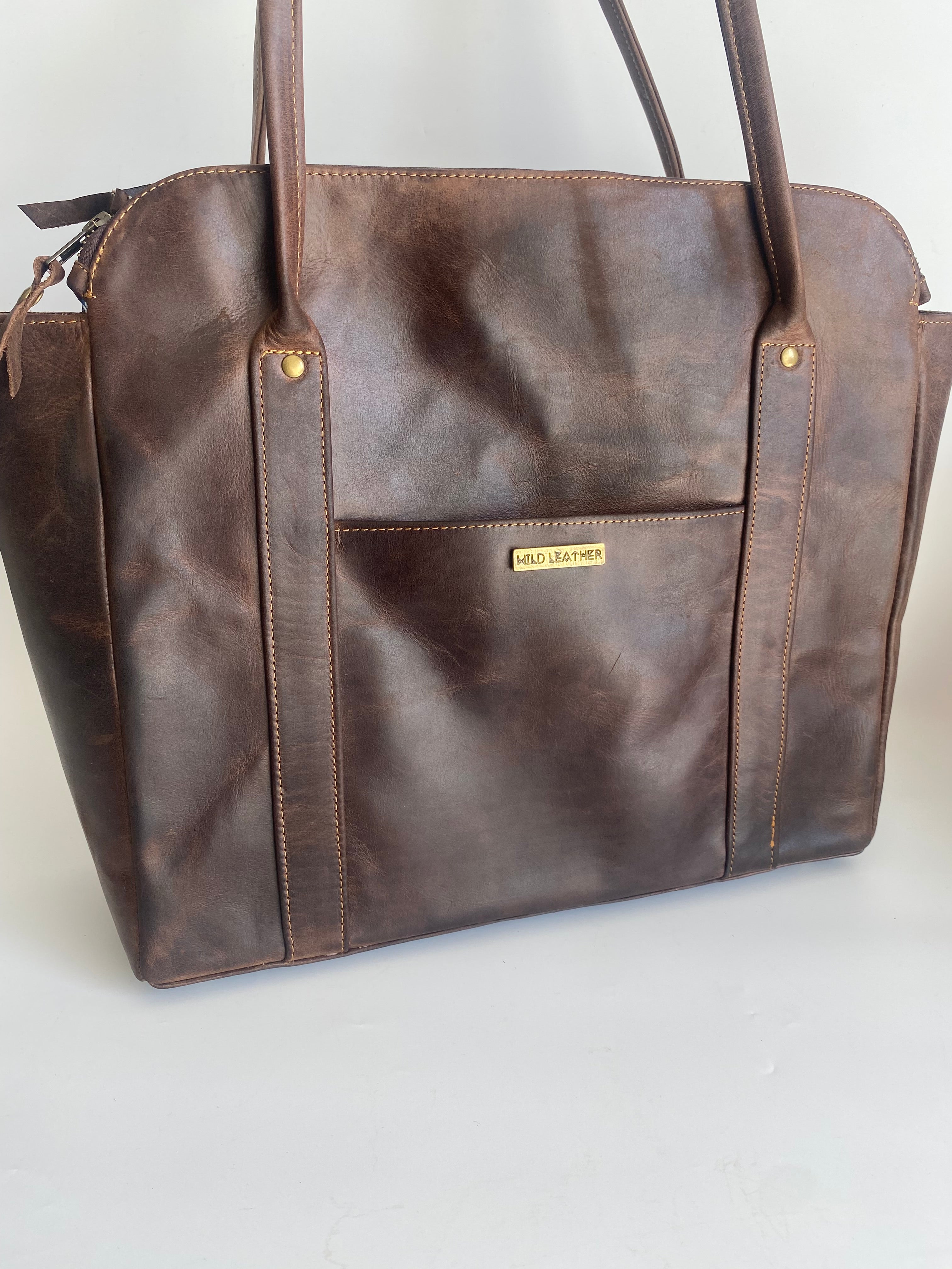 Wild and free 2024 leather laptop bag